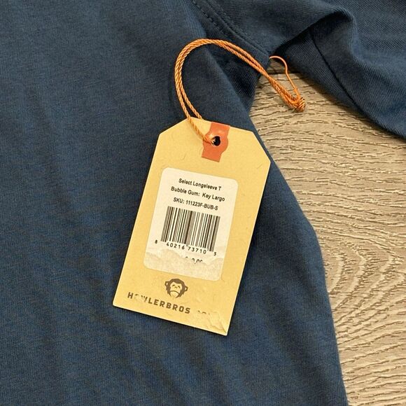 Howler Bros Long Sleeve T-Shirt Mens Small Bubblegum Key Largo Blue Casual NWT - Picture 3 of 8